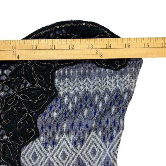 Free People Strapless Mini Dress Women Medium Blue Black Embellished Fairy Goth - Picture 11 of 16
